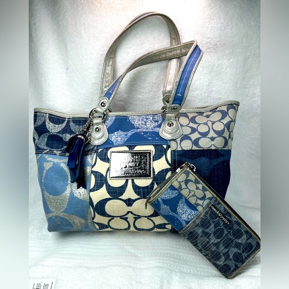 Coach Handbags - Coach Denim Poppy set, bag and wallet # M1069- 16926
